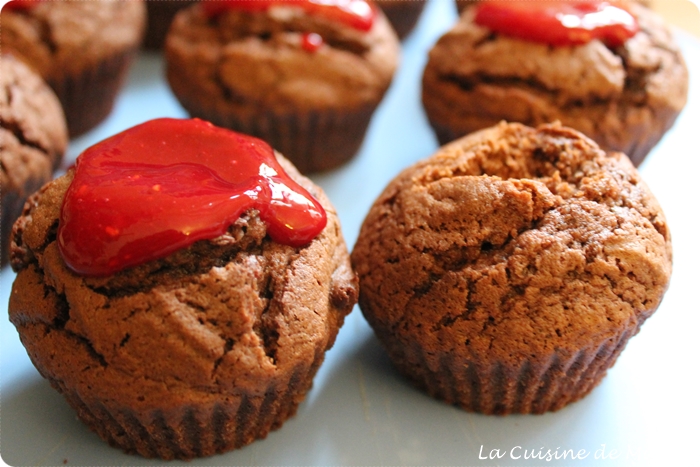 muffin-chocolat-coulis-framboise